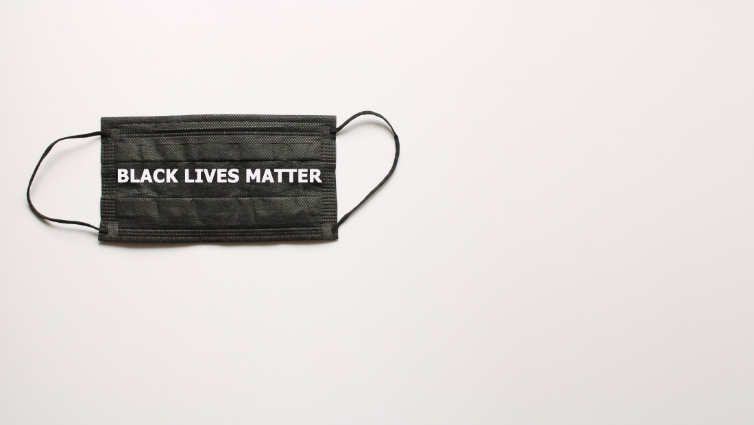 Black Lives Matter on protective mask