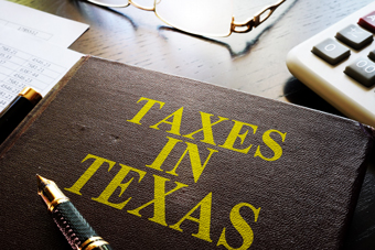 Photo of Book with Text: Taxes in Texas