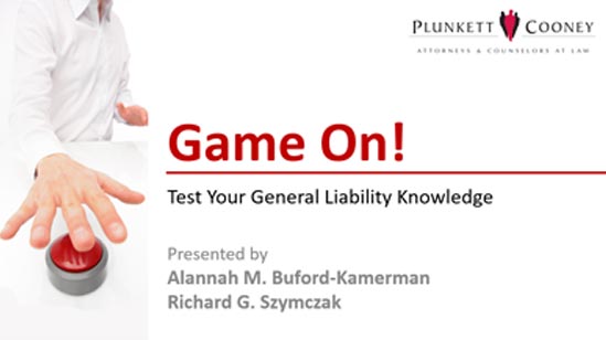 Game On General Liability Webinar Game On Recording Graphic